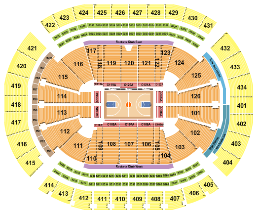 Toyota Center Rockets Seating Chart